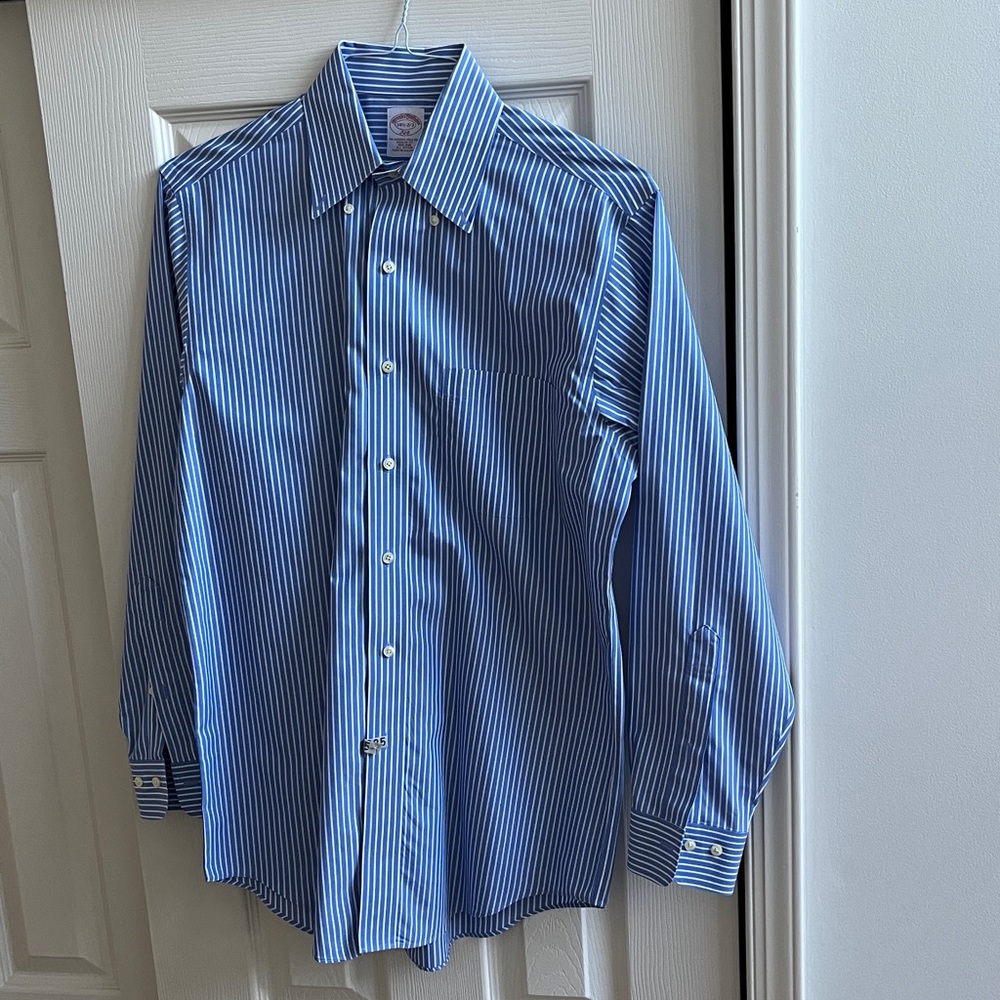 Brooks Brothers Classic Blue Pinstripe Dress Shirt
